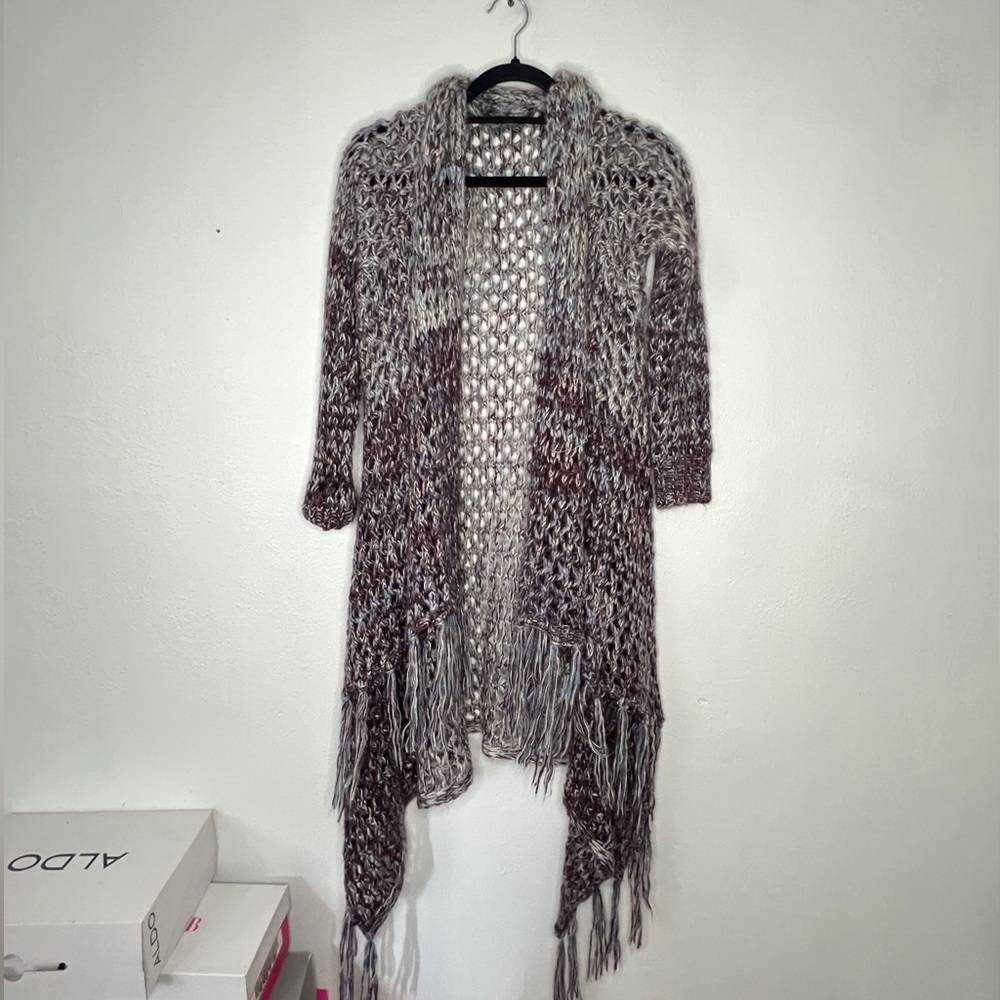 Knitted shawl cardigan